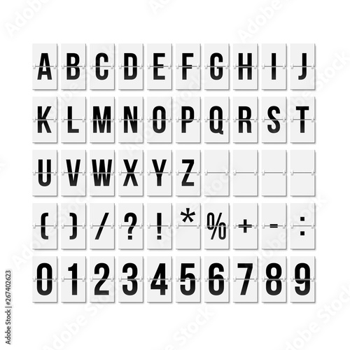 Flipboard style alphabet vector illustration