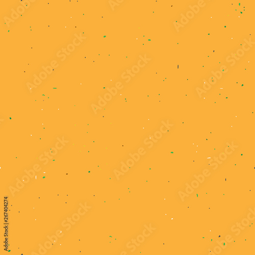 Seamless recycled speckled orange paper background. Vector paper texture with particles of debris.