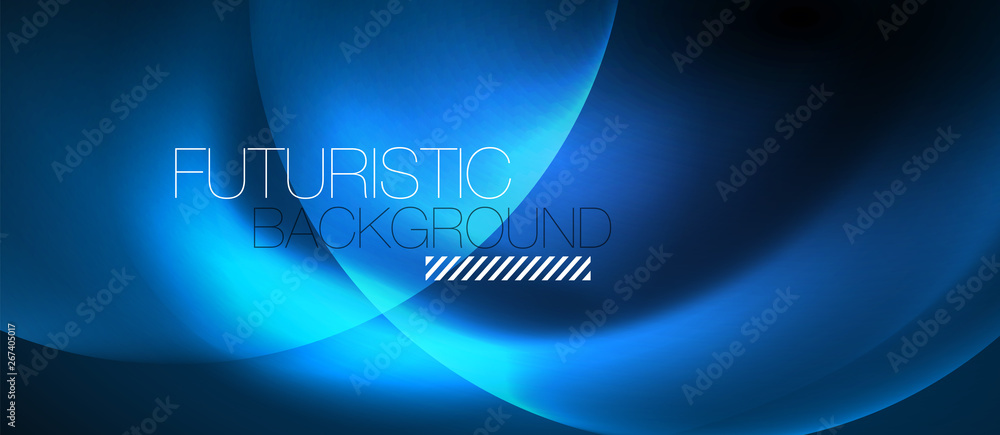 Blue neon bubbles and circles abstract background, futuristic magic techno design Blue neon bubbles and circles abstract background, futuristic magic techno design