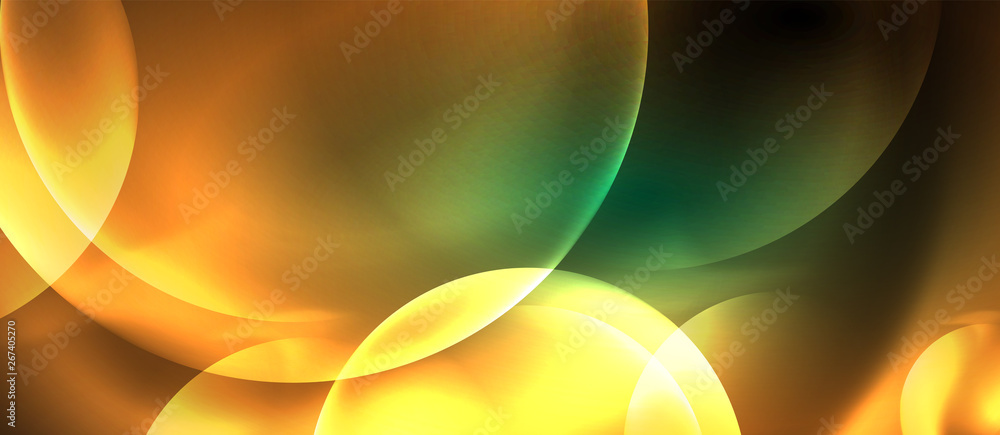 Neon glowing circles vector abstract background Neon glowing circles vector abstract background
