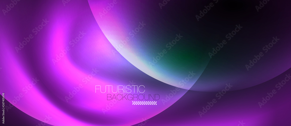 Neon glowing circles vector abstract background Neon glowing circles vector abstract background