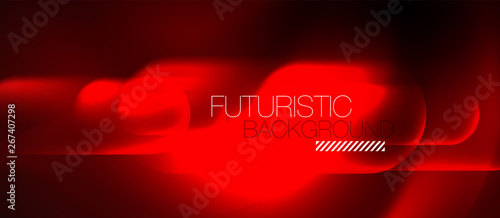 Neon glowing techno lines, blue hi-tech futuristic abstract background template