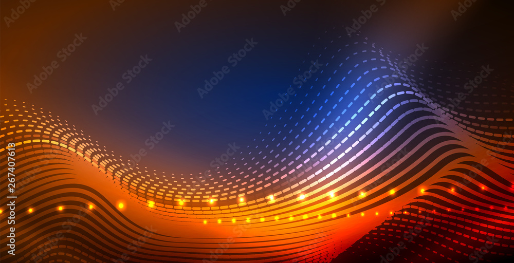 Obraz premium Neon wave background