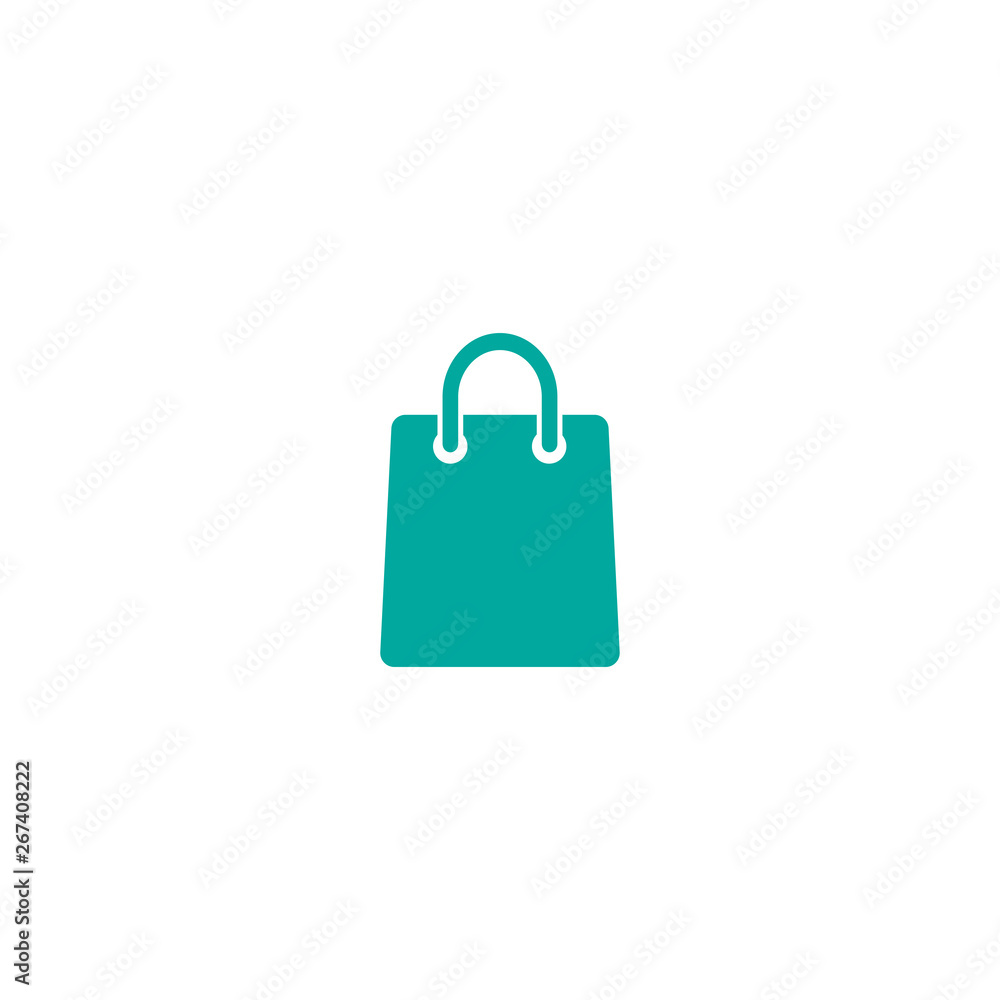 turquoise silhouette of shopping paper bag. flat icon isolated on white. vector illustration. Stylish package turquoise silhouette of shopping paper bag. flat icon isolated on white. vector illustration. Stylish package