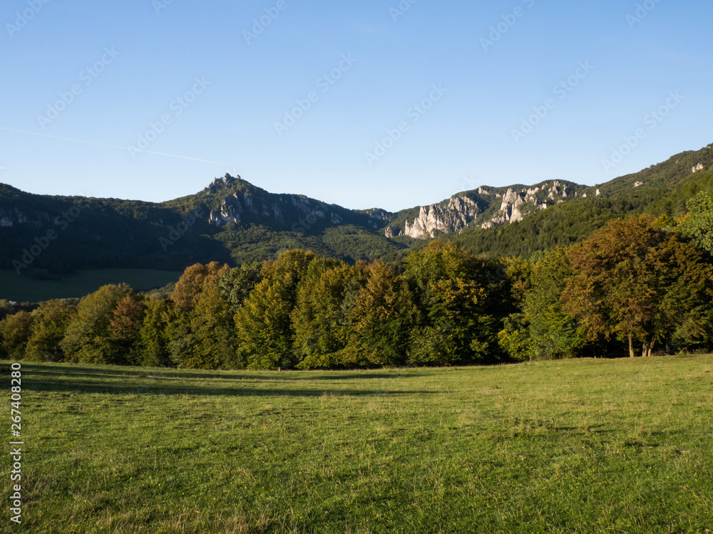 Sulov rocks, nature reserve in Slovakia with its rocks and meadows