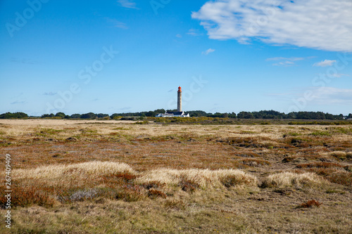 The Goulphar lighthouse of the famous Belle Ile en Mer island in France photo