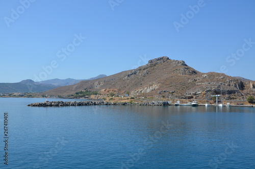 Greece Crete landscape mountains road panorama sea shore sun beach