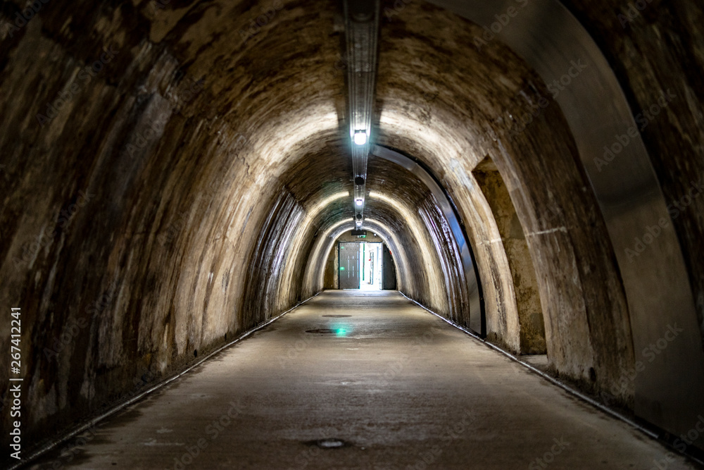 Abandoned tunnel, 2 world war, architecture, minimalism