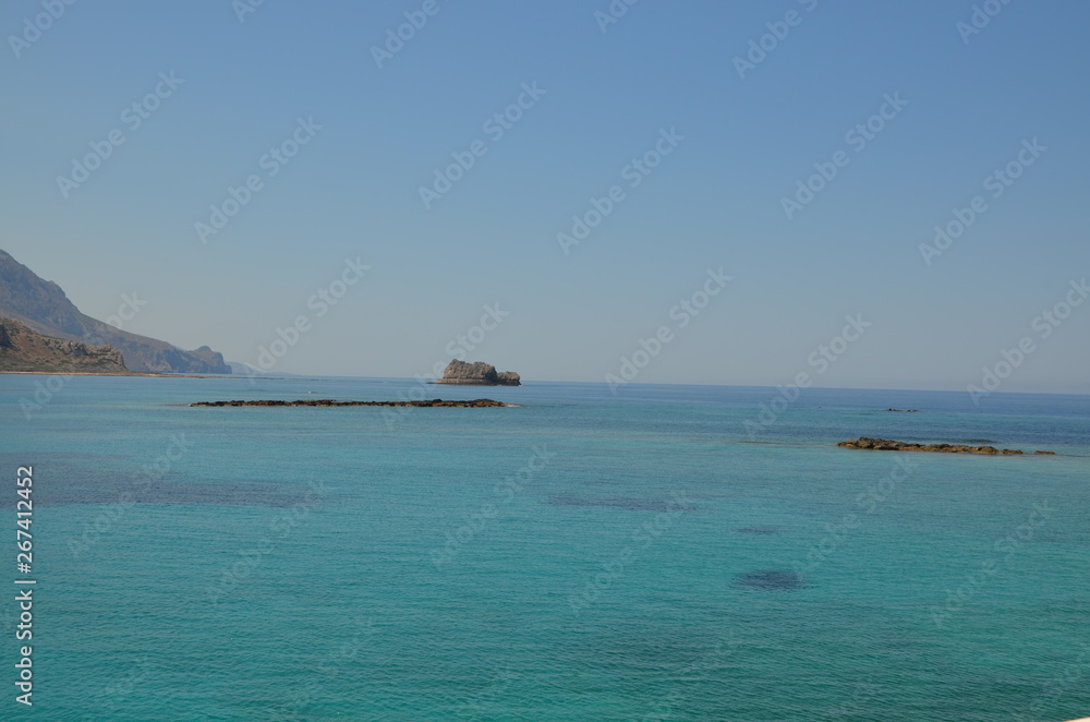 Greece Crete landscape mountains road panorama sea shore sun beach Greece Crete landscape mountains road panorama sea shore sun beach