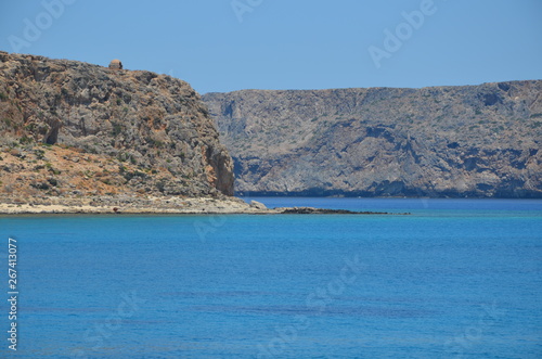 Greece Crete landscape mountains road panorama sea shore sun beach