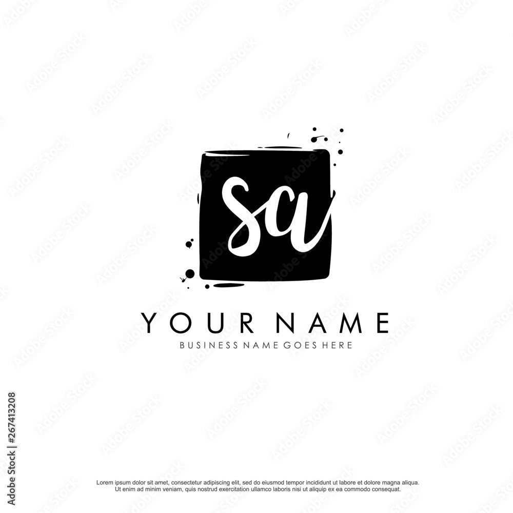 S A SA initial square logo template vector