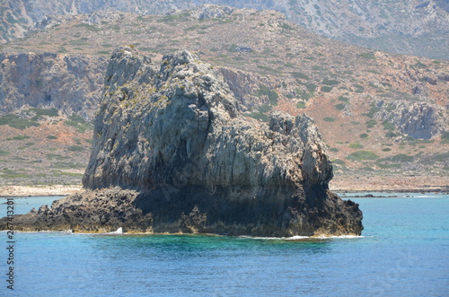 Greece Crete landscape mountains road panorama sea shore sun beach