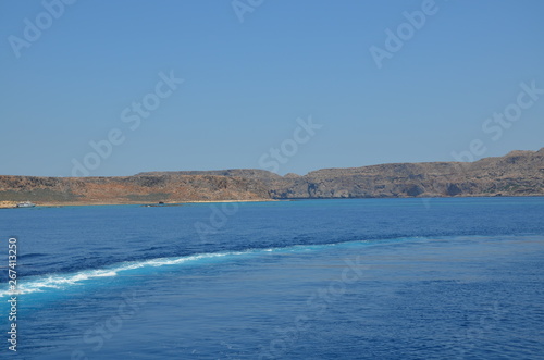 Greece Crete landscape mountains road panorama sea shore sun beach