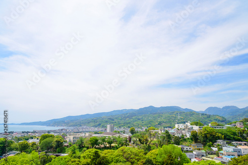 小田原城から見える南西方向の風景（神奈川県小田原市）