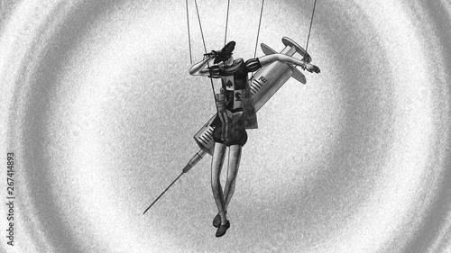 Junkie in the hands of the demon sketch 3d render2