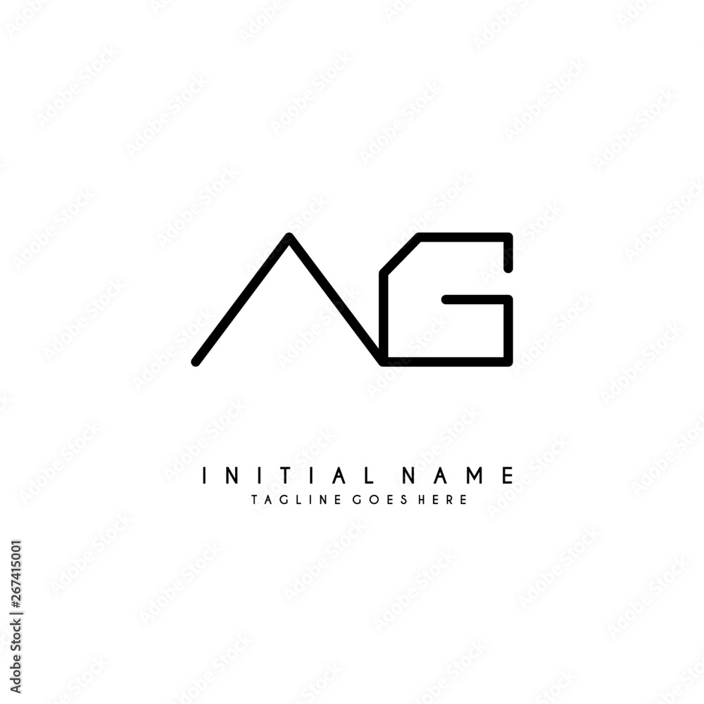 Initial A G AG minimalist modern logo identity vector Initial A G AG minimalist modern logo identity vector