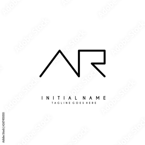 Initial A R AR minimalist modern logo identity vector