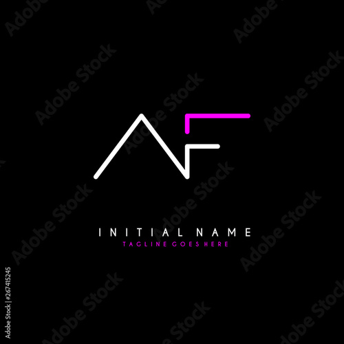 Initial A F AF minimalist modern logo identity vector