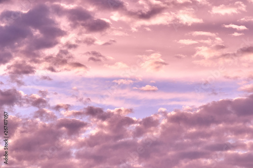 Pink sunset sky. Beautiful sky. © Igor