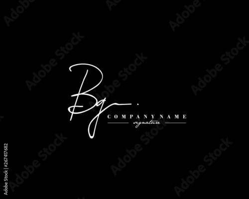 B G BG Signature initial logo template vector