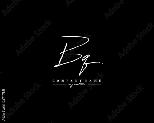 B Q BQ Signature initial logo template vector