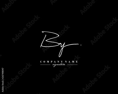 B Y BY Signature initial logo template vector
