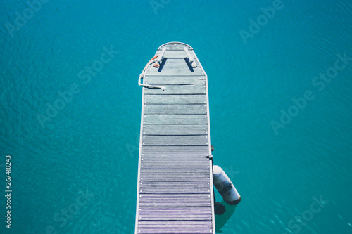 Top view from a wood pier in a marina © nvphoto