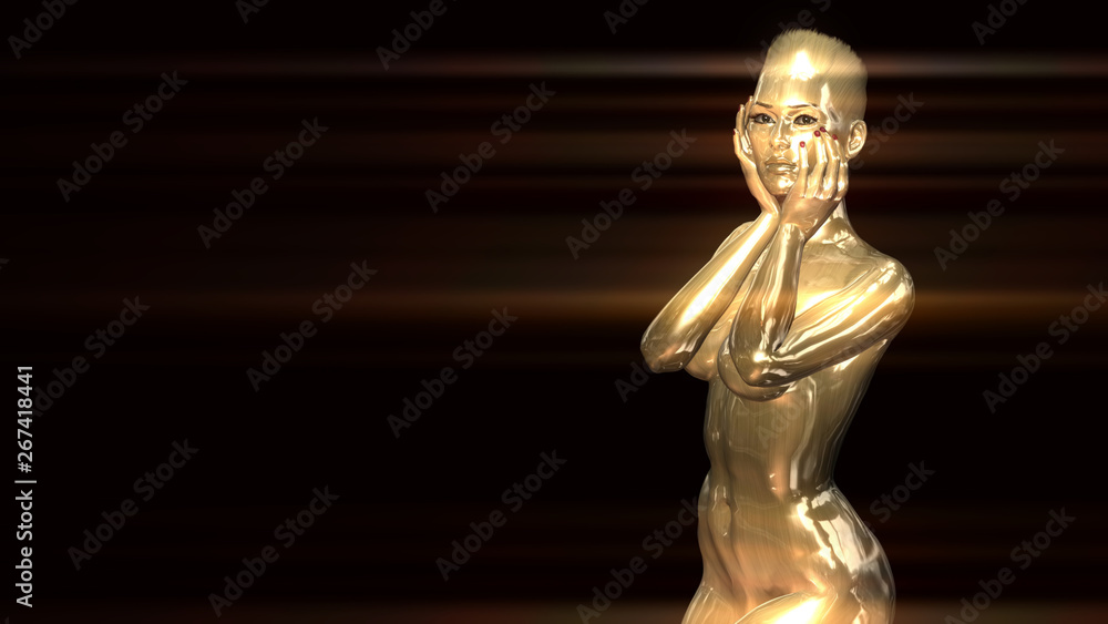 Female model with beautiful golden skin and perfect body Female model with beautiful golden skin and perfect body