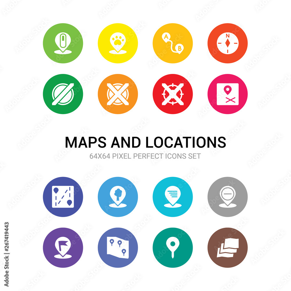 16 maps and locations vector icons set included map layer, map pin, map transports, marked place, minus location, motion, national park pin, navigation trajectory, nearby, no gps, no stopping icons 16 maps and locations vector icons set included map layer, map pin, map transports, marked place, minus location, motion, national park pin, navigation trajectory, nearby, no gps, no stopping icons