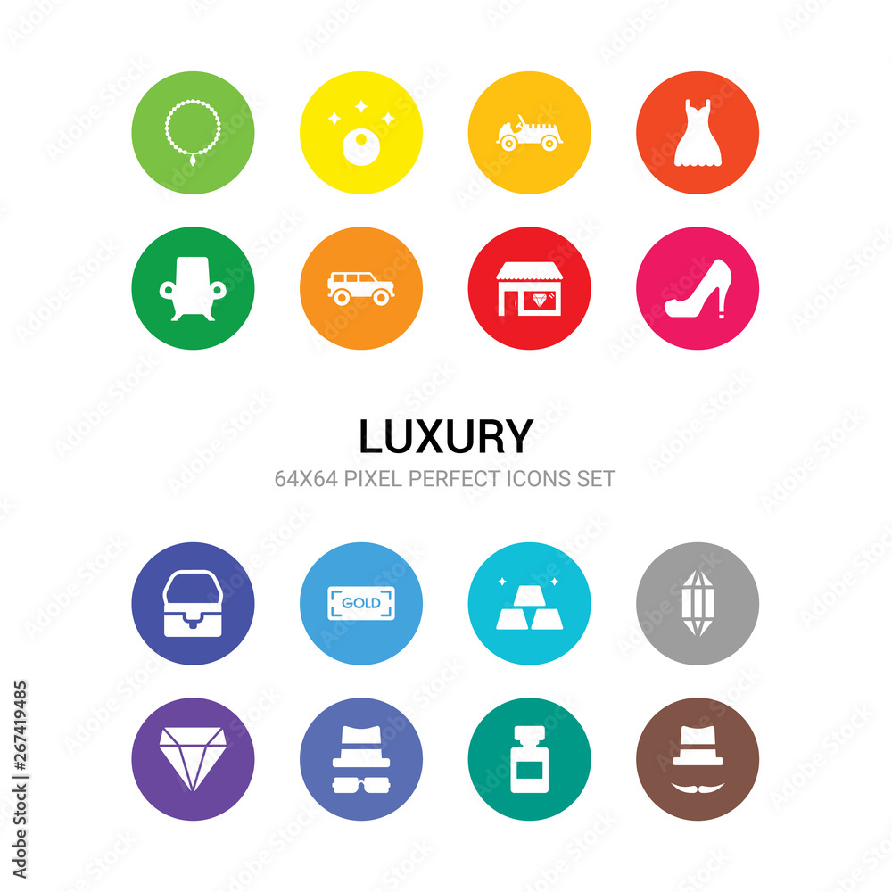 16 luxury vector icons set included fedora hat, fragrance, ganster, gem, gemstone, gold bar, gold ingot, handbag, high heels, jewelry store, lux car icons 16 luxury vector icons set included fedora hat, fragrance, ganster, gem, gemstone, gold bar, gold ingot, handbag, high heels, jewelry store, lux car icons