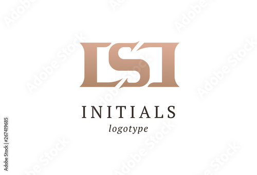 Letter S vector logo. Vintage Insignia and Logotype. Business sign, identity, label, badge initials. Monogram design elements, graceful template. Calligraphic elegant logo design