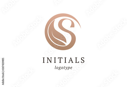 Letter S vector logo. Vintage Insignia and Logotype. Business sign  identity  label  badge initials. Monogram design elements  graceful template. Calligraphic elegant logo design