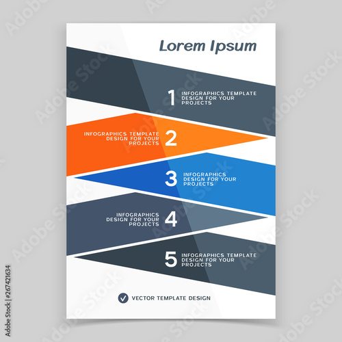 Brochure cover or web banner design with numbered steps
