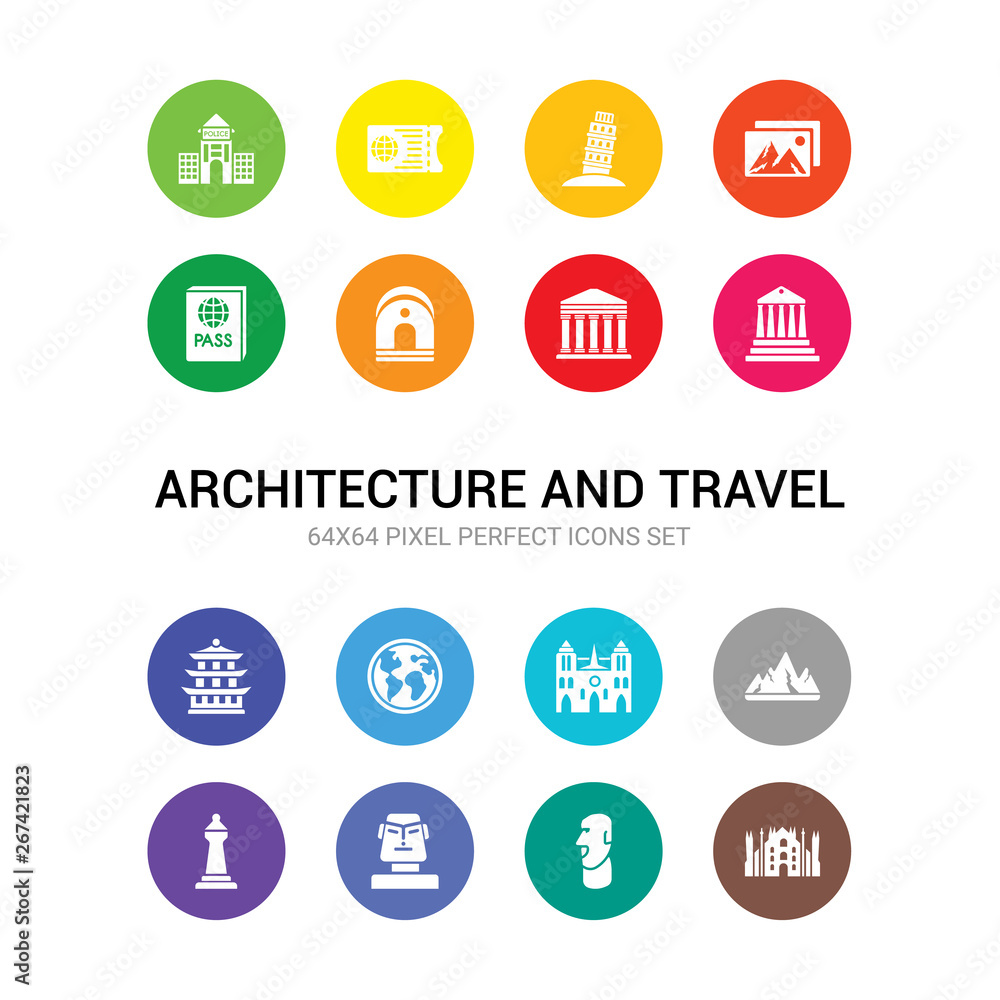 16 architecture and travel vector icons set included milan, moai, moais, monument, mountain, notre dame, outbound, pagoda, pantheon, parthenon, passage icons 16 architecture and travel vector icons set included milan, moai, moais, monument, mountain, notre dame, outbound, pagoda, pantheon, parthenon, passage icons