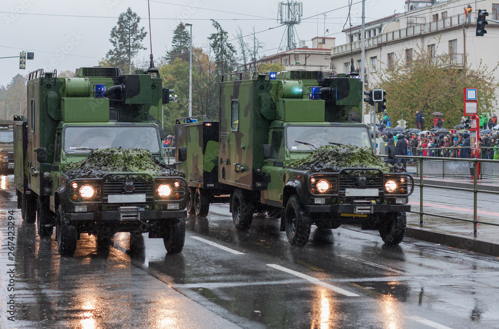Obraz premium Armour off road vehicle on military parade in Prague, Czech Republic