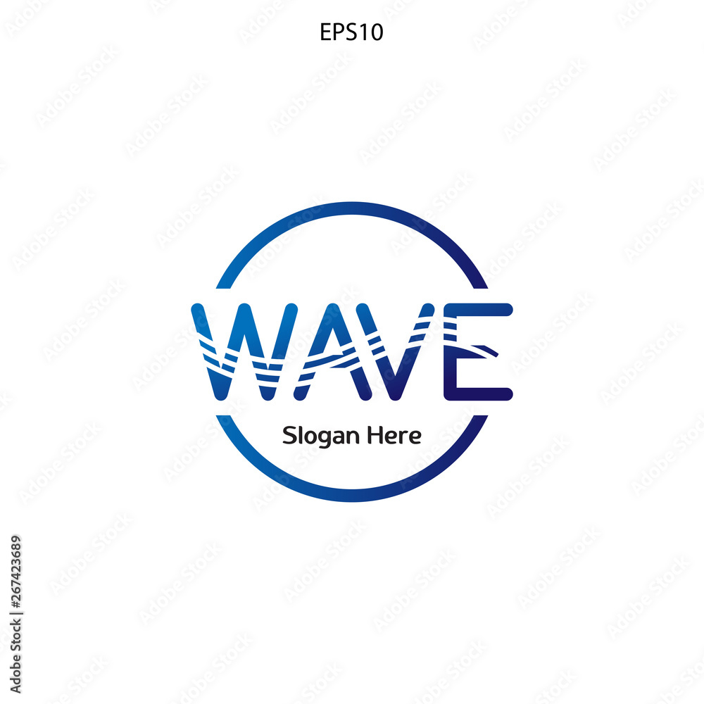 wave logo design minimalist and elegant concept