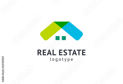 Abstract real estate agent logo icon vector design. Rent, sale of real estate vector logo, House cleaning, home security, real estate auction. Vector building logo concept.