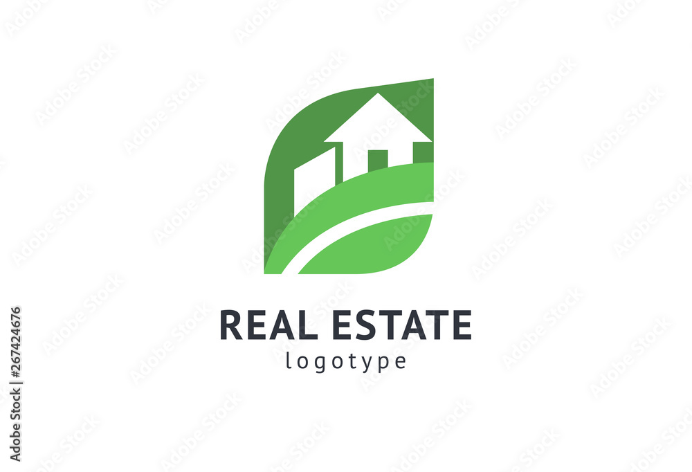 Abstract real estate agent logo icon vector design. Rent, sale of real estate vector logo, House cleaning, home security, real estate auction, grass cutting. Vector building logo concept. Abstract real estate agent logo icon vector design. Rent, sale of real estate vector logo, House cleaning, home security, real estate auction, grass cutting. Vector building logo concept.
