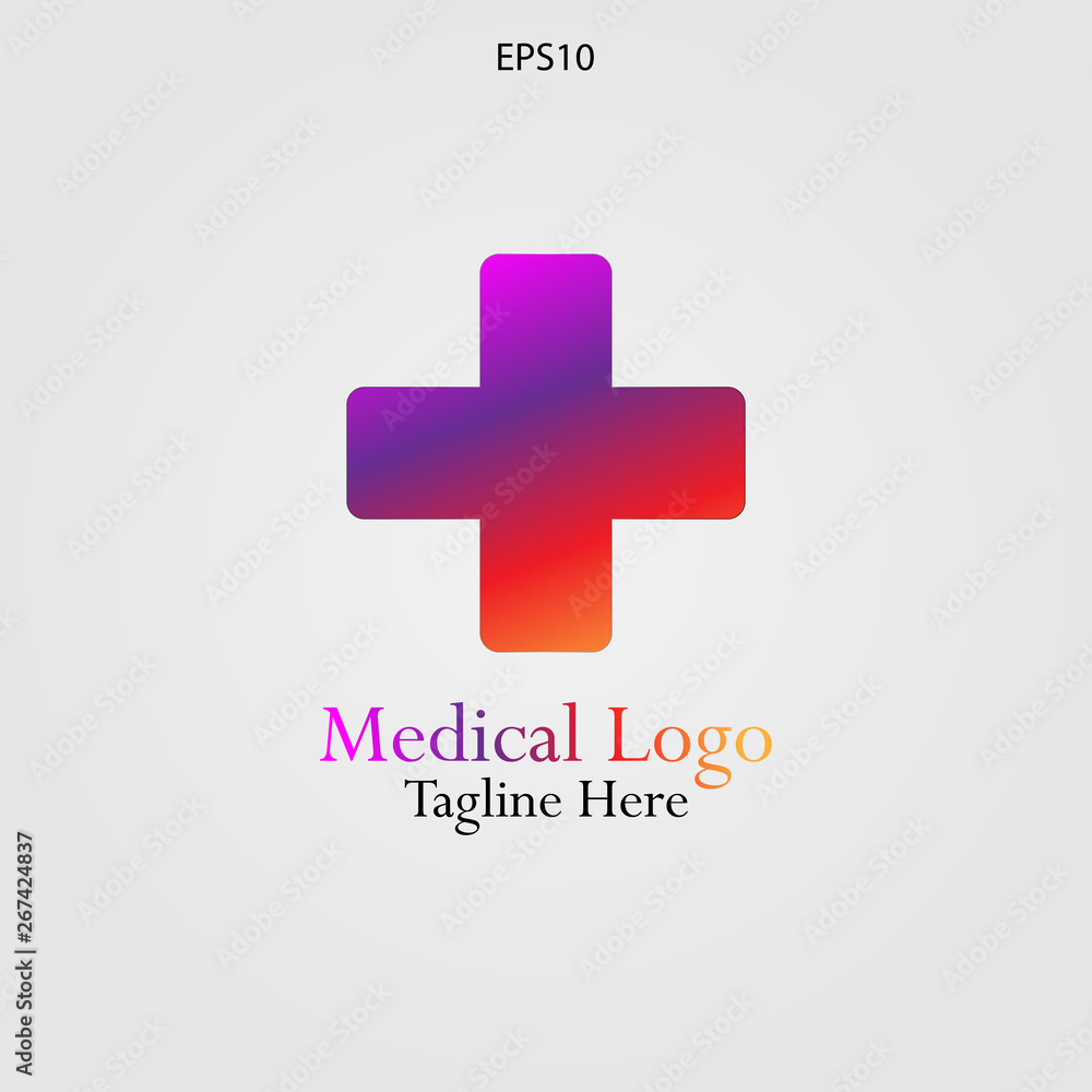 Fototapeta premium THE CROSS LOGO FOR MEDICAL AND PHARMACEUTICAL