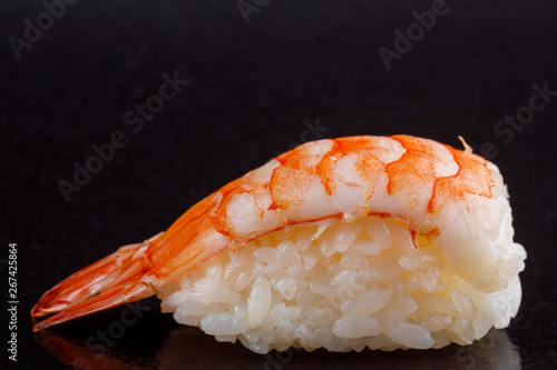 Classic sushi roll. Sushi at black background.Japanese seafood sushi , sushi a black background.