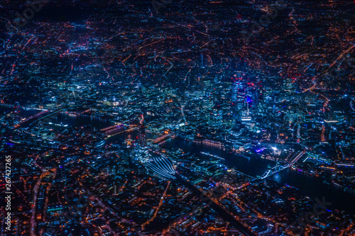 Wall Mural 飛行機から見えるロンドンの夜景