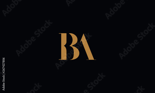 BA logo design template vector illustration photo