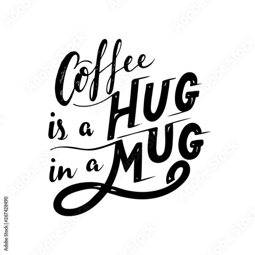 Hand lettering quote with sketches for coffee shop or cafe. Hand drawn vintage typography collection isolated on white background
