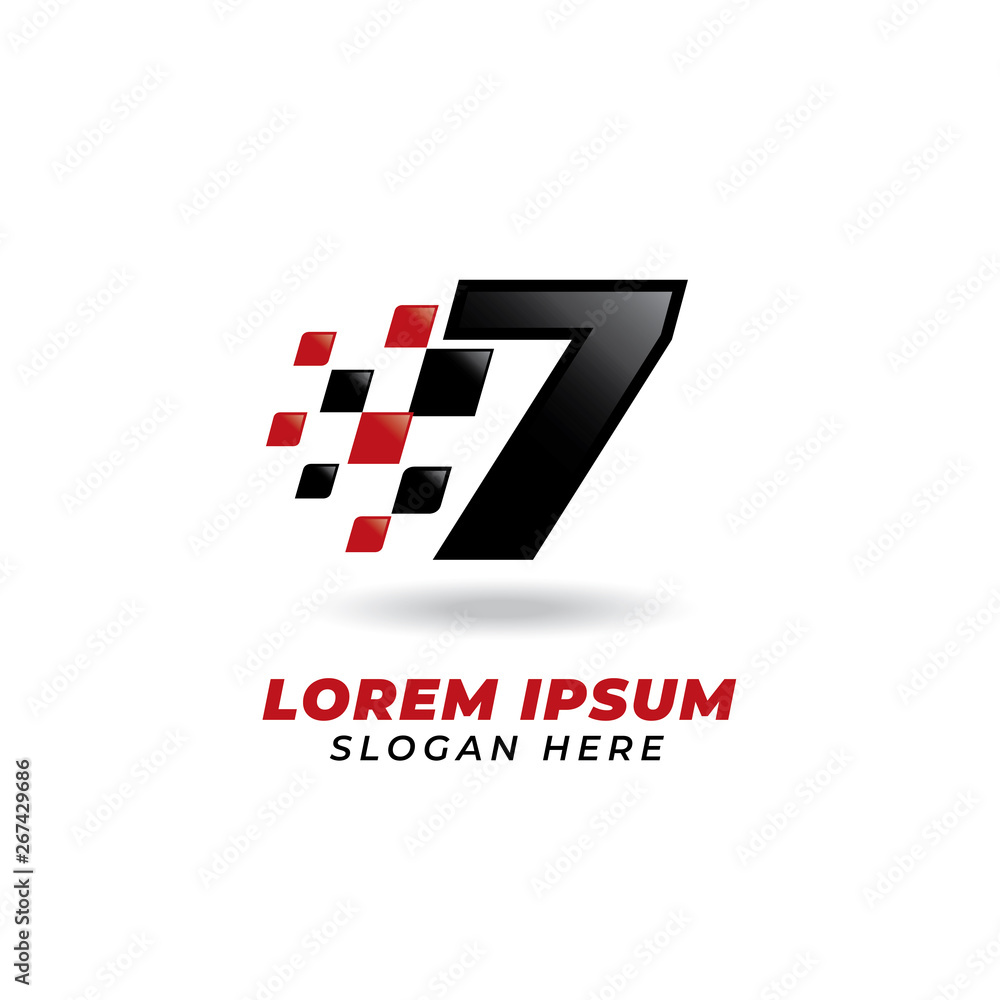 Number seven 7 racing icon symbol design. racing number logo design Number seven 7 racing icon symbol design. racing number logo design