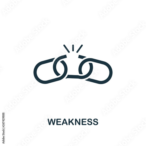 Weakness icon. Creative element design from business strategy icons collection. Pixel perfect Weakness icon for web design, apps, software, print usage