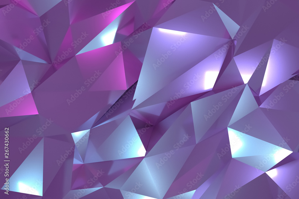 Obraz premium CGI, random geometric, backdrop for design texture, background. 3D render.