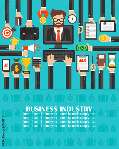 Oil business management with two managers,design flat.Vector illustration