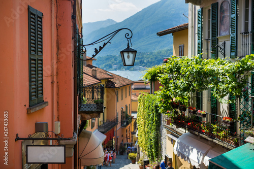 Fototapeta Naklejka Na Ścianę i Meble -  Old street of Salita Serbelloni in beautiful Bellagio, Como lake, Italy