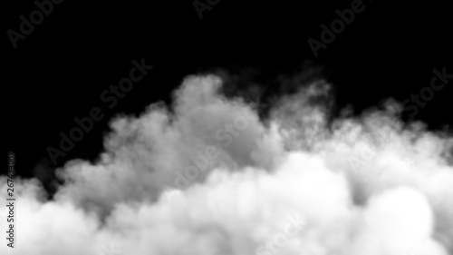 An increasing cloud of Smoke after a strong explosion and shock wave. 3D Rendering