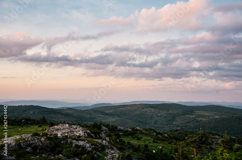 Sunset Landscape View in Grayson Highlands State Park in Jefferson National Forest in Virginia  © Alisha
